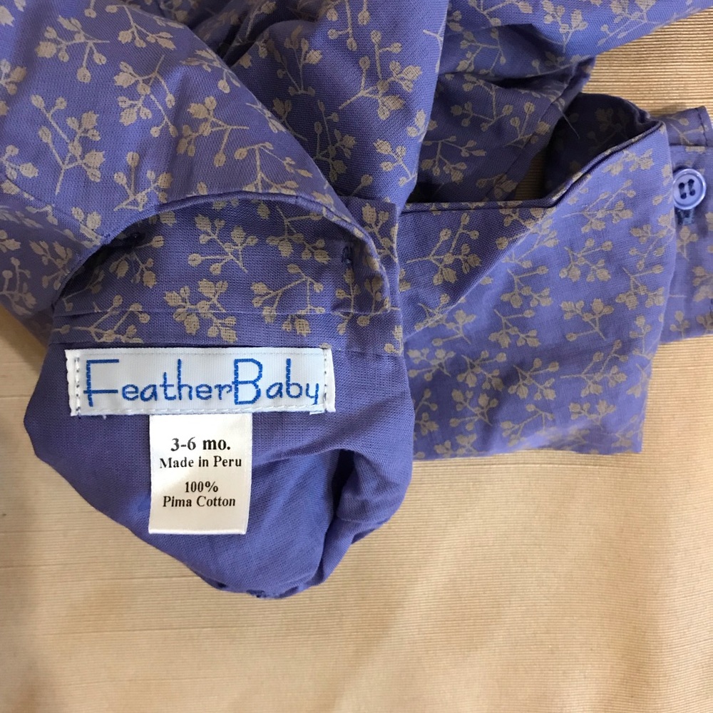 SOLD PRIVATELY Feather Baby violet grey 100% cotto - Picture 3 of 4